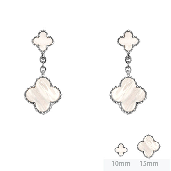 Mother Of Pearl Clover Earrings