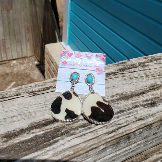 Classic Cow Drop Earrings
