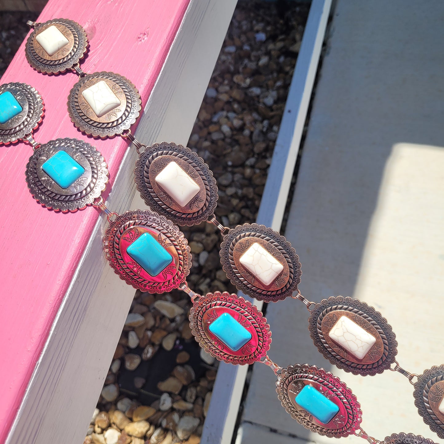 Scalloped Stone Concho Belt
