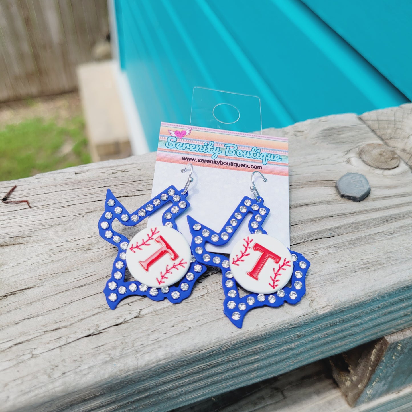 Texas Baseball Earrings