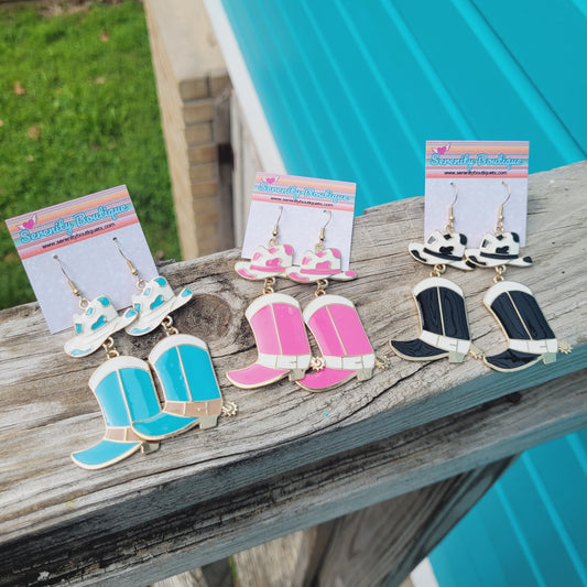 Cowgirl Boots and Hat Earrings