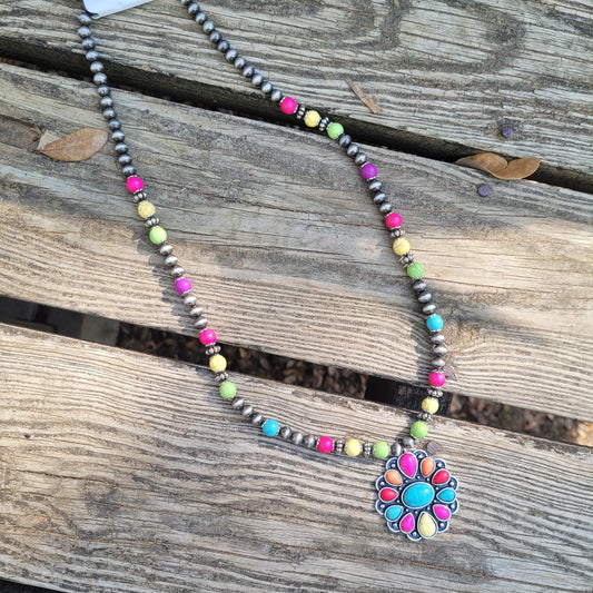 Multi Stone Long Necklace