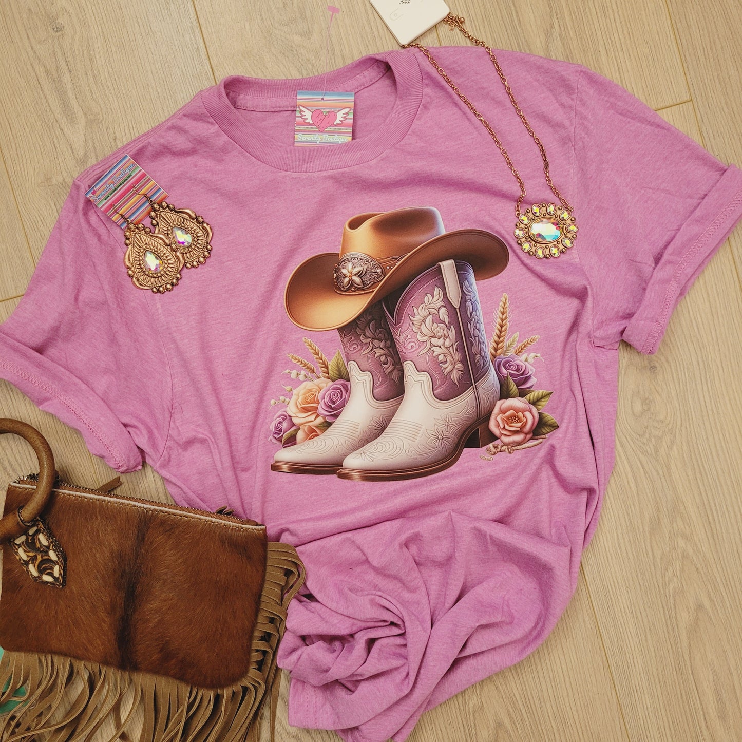 Purple Cowgirl Boots Tee