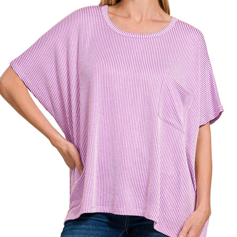 Ribbed Stripes Blouse