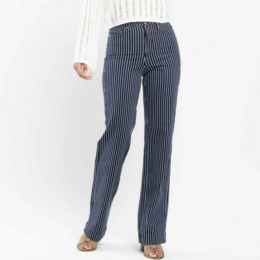Judy Blue So Striped Straight Jeans