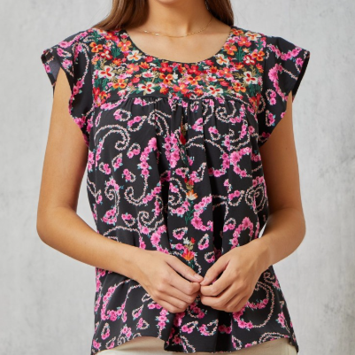 Floral Night Blouse