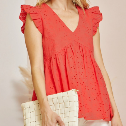 Flutter Fever Eyelet Top (Plus Size)