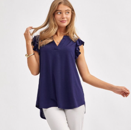 Lizzy Flutter Tank in Navy