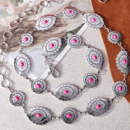 Oval Stone Link Belt