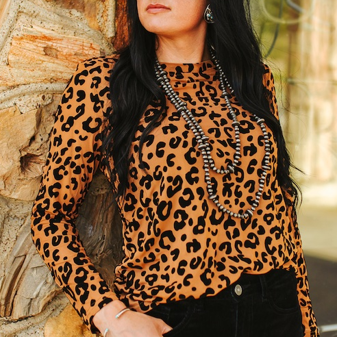Leopard Burnout Top