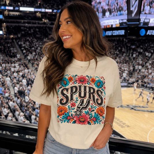 Floral Spurs Tee Off White