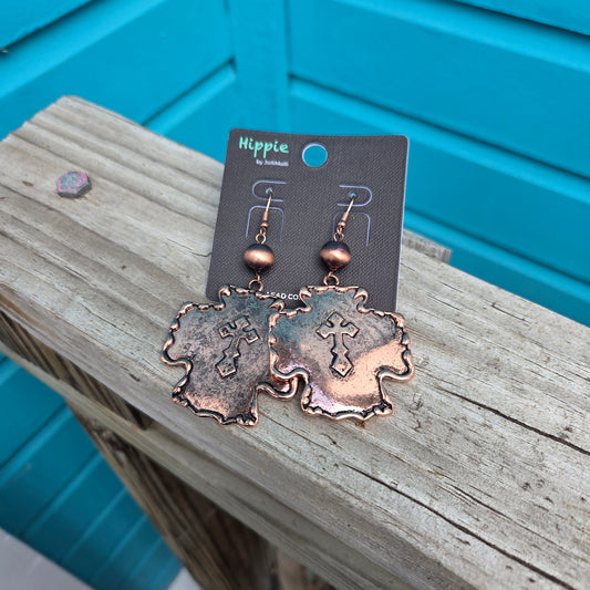 Medallion Cross Earrings
