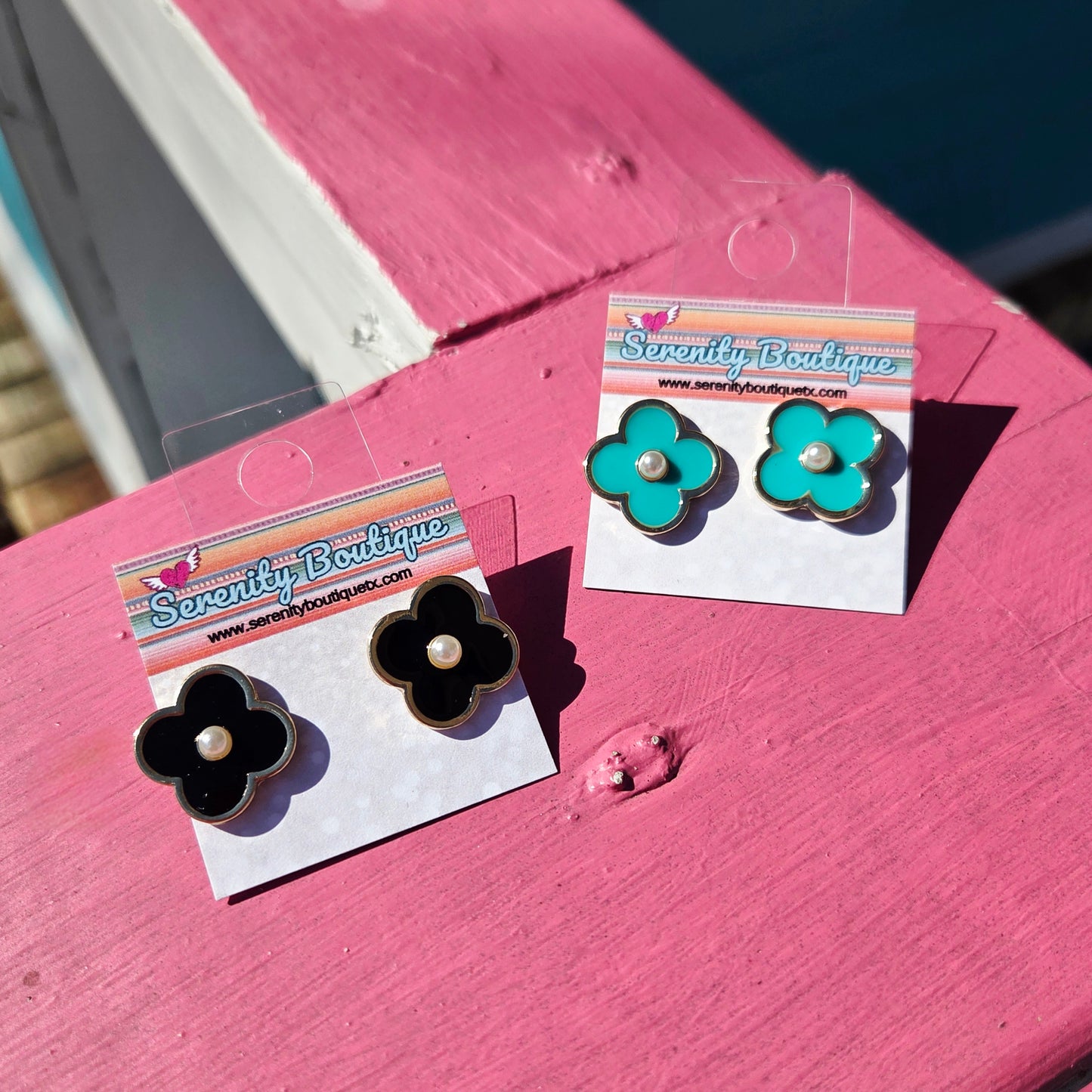 Flower and Pearl Earrings
