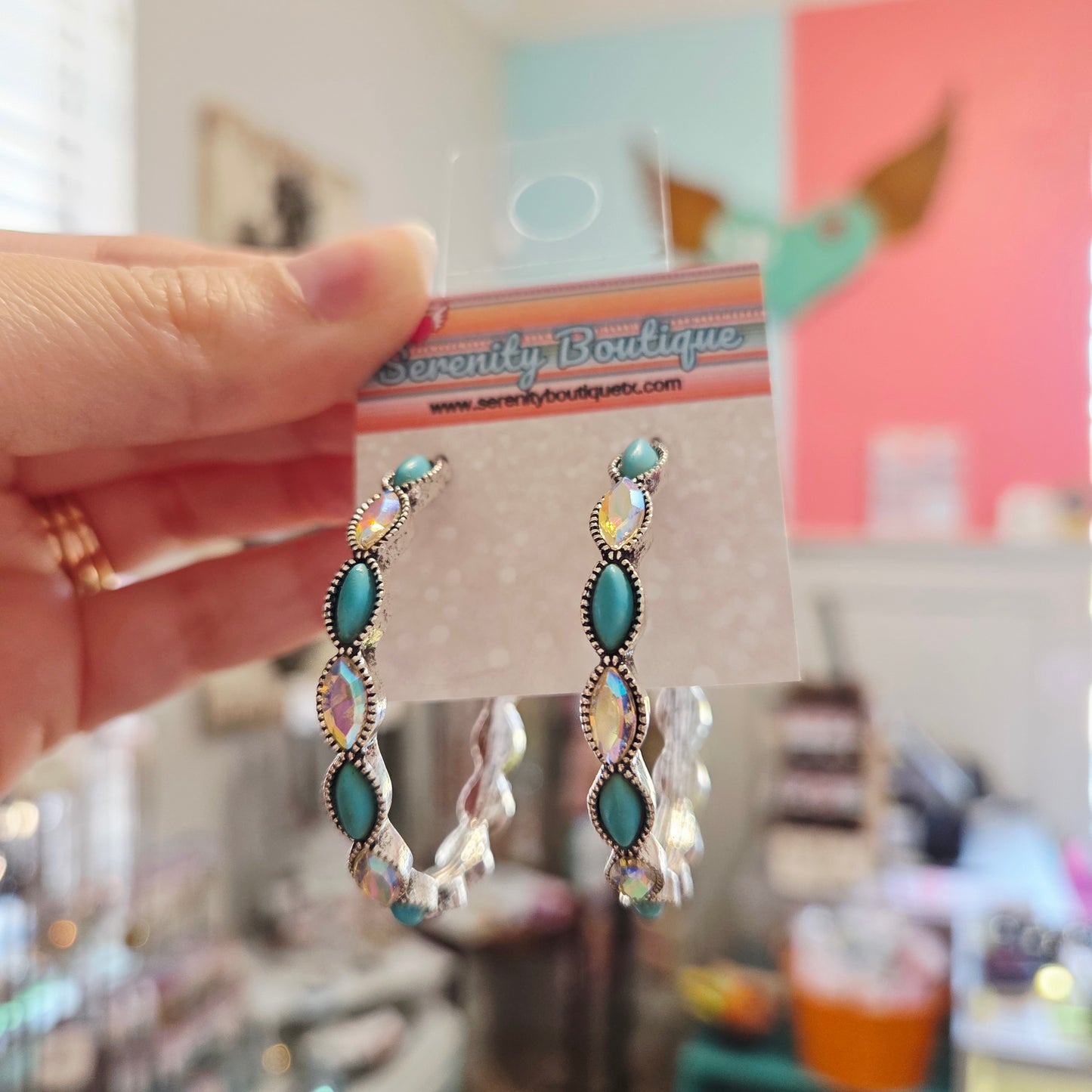 Cowgirl Rhinestone Hoop Earrings