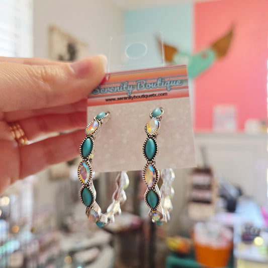 Cowgirl Rhinestone Hoop Earrings