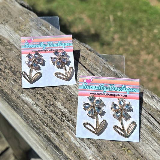 In Bloom Rhinestone Stud Earrings