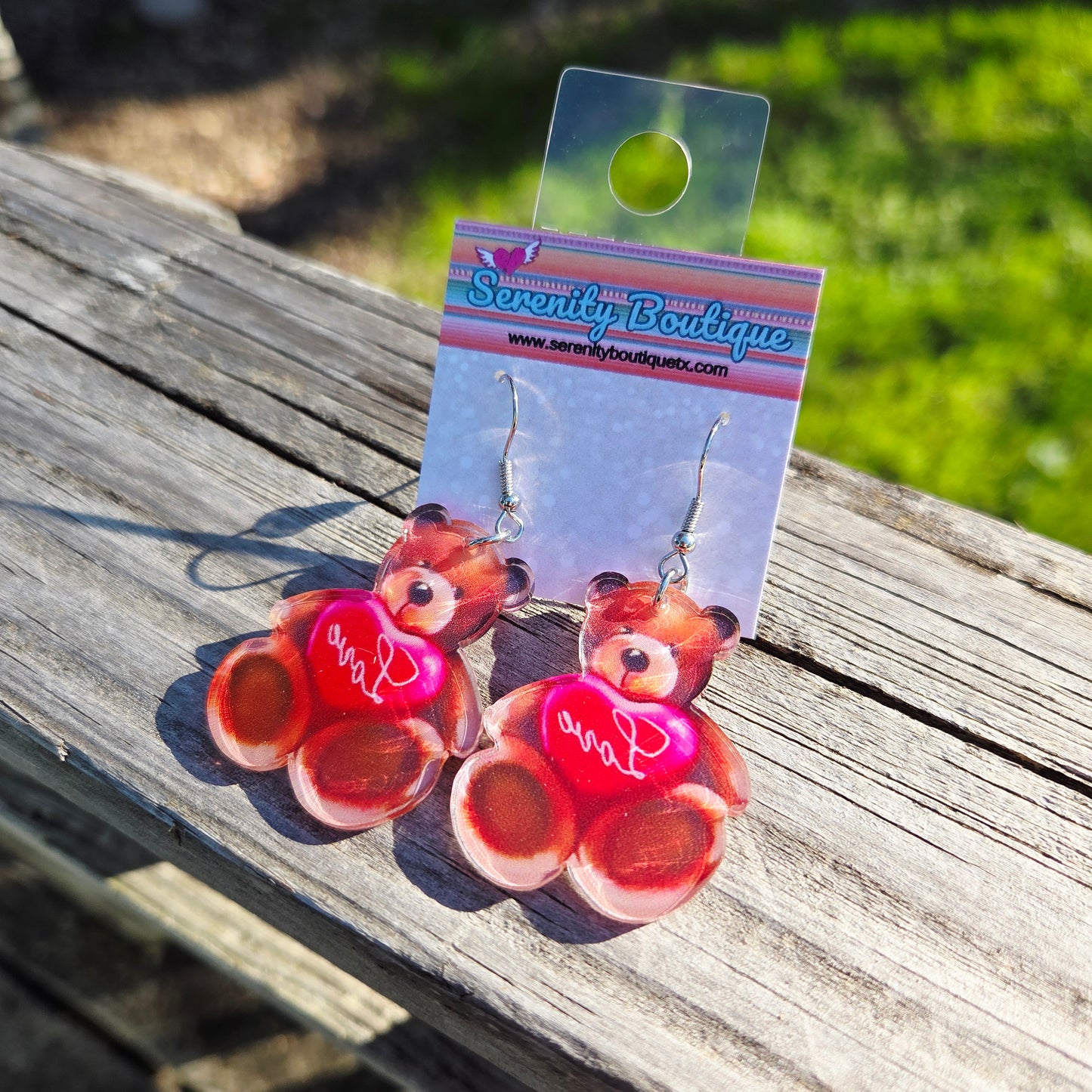 Love Teddy Bear Earrings