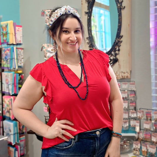 Lizzy Flutter Tank in Red