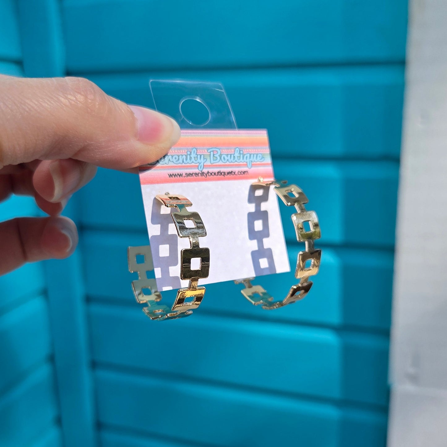 Squared Cutout Hoop Earrings