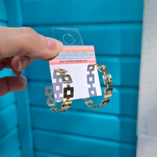 Squared Cutout Hoop Earrings