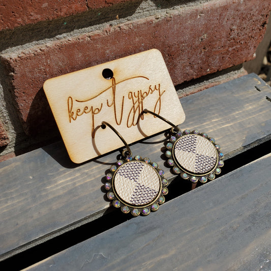 Revamped Checked White Earrings