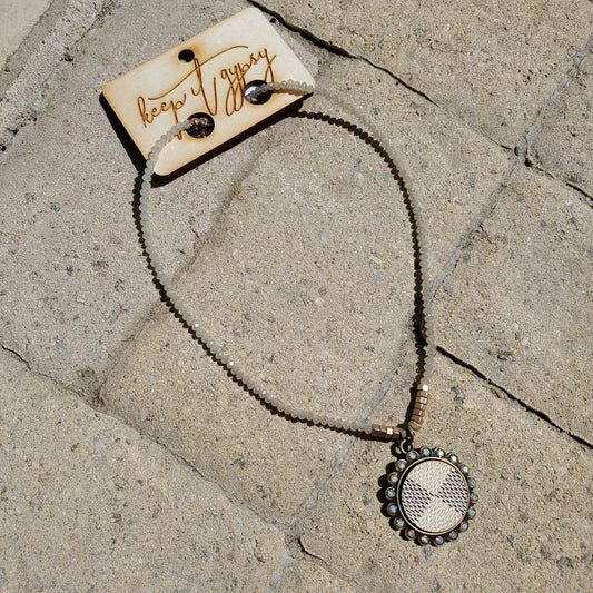 Revamped Checked White Necklace