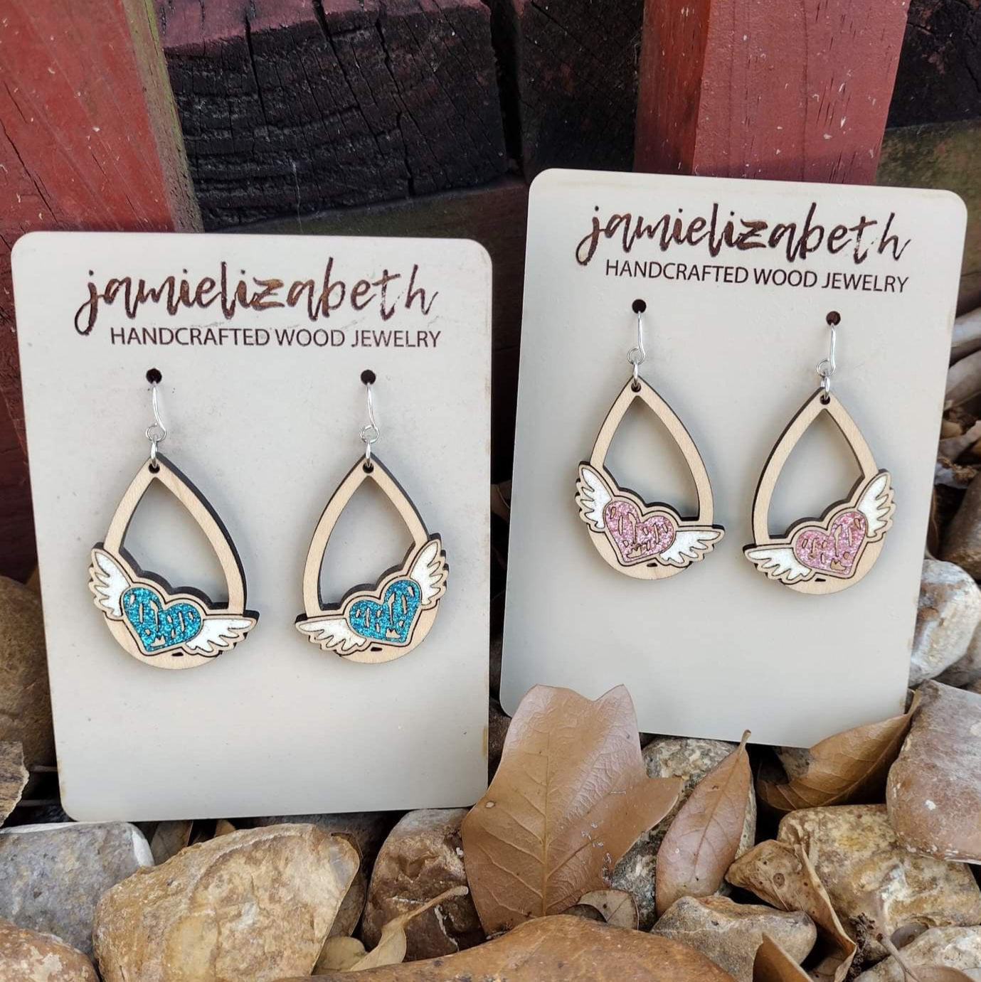 Serenity Heart Earrings in MAPLE