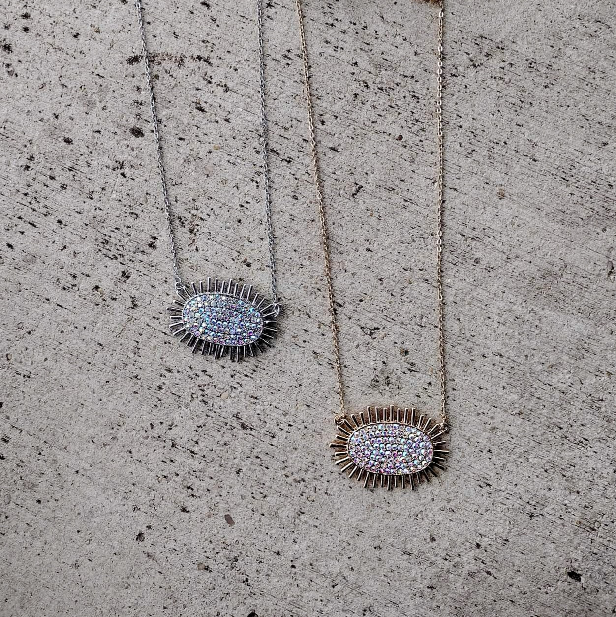 Sunburst Rhinestone Necklace