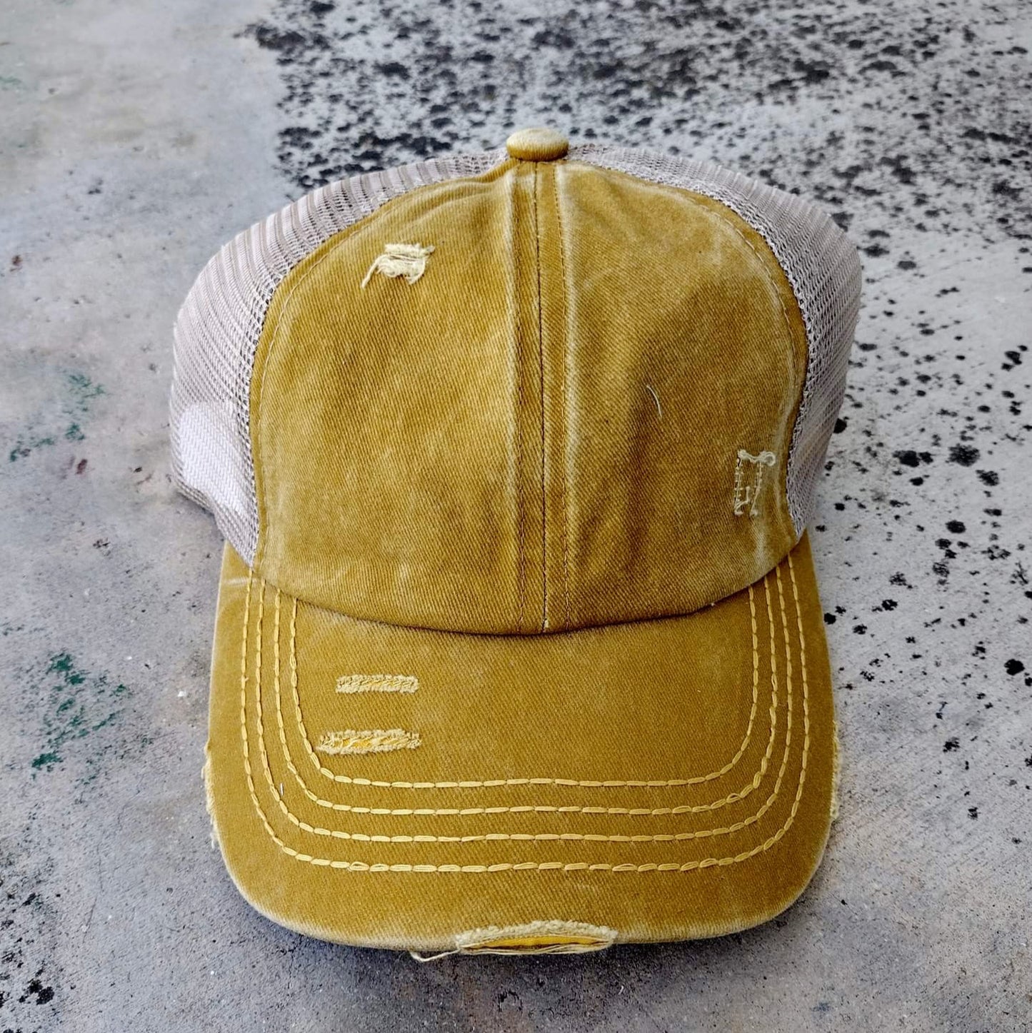 CC Distressed Cross Band Cap