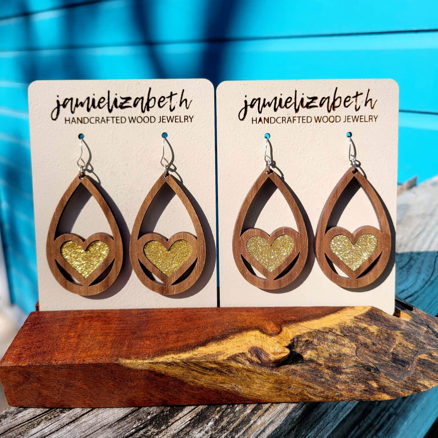 Gold Glitter Hearts