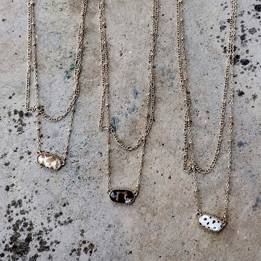Eliza Multi Layered Animal Printed Necklace