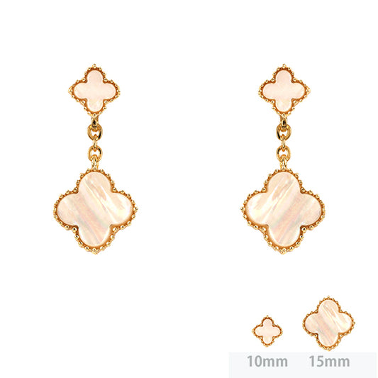 Mother Of Pearl Clover Earrings