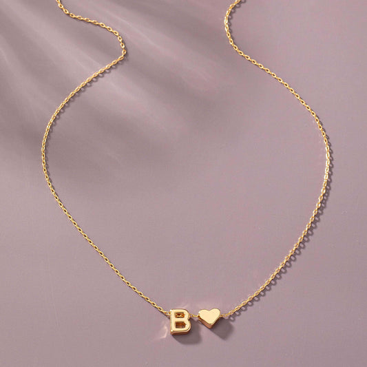 Heart Initial Necklace