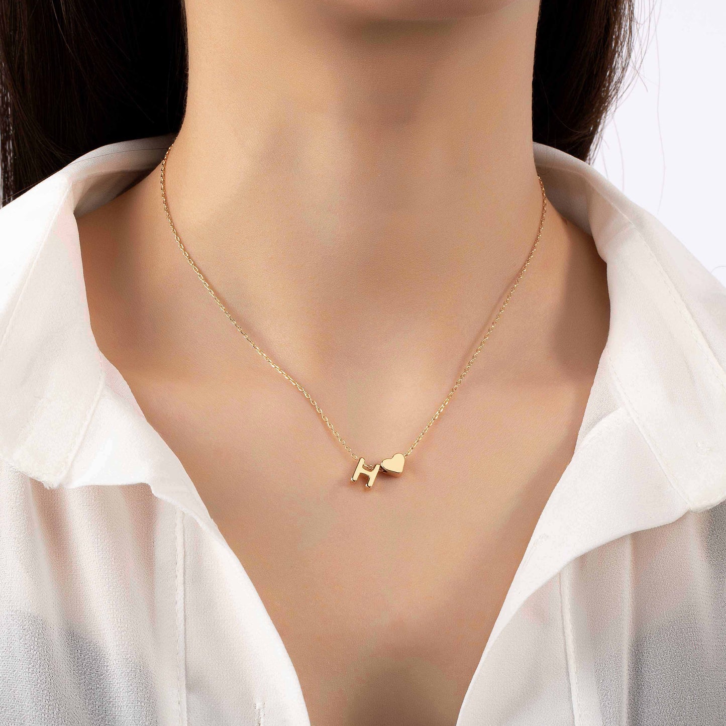 Heart Initial Necklace