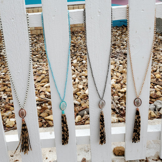 Leopard Tassel Necklace