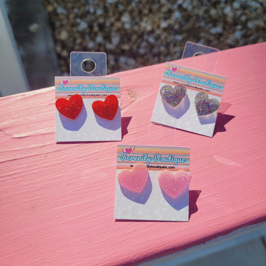 Sparkle Heart Studs