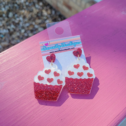 Valentine Cupcake Earrings