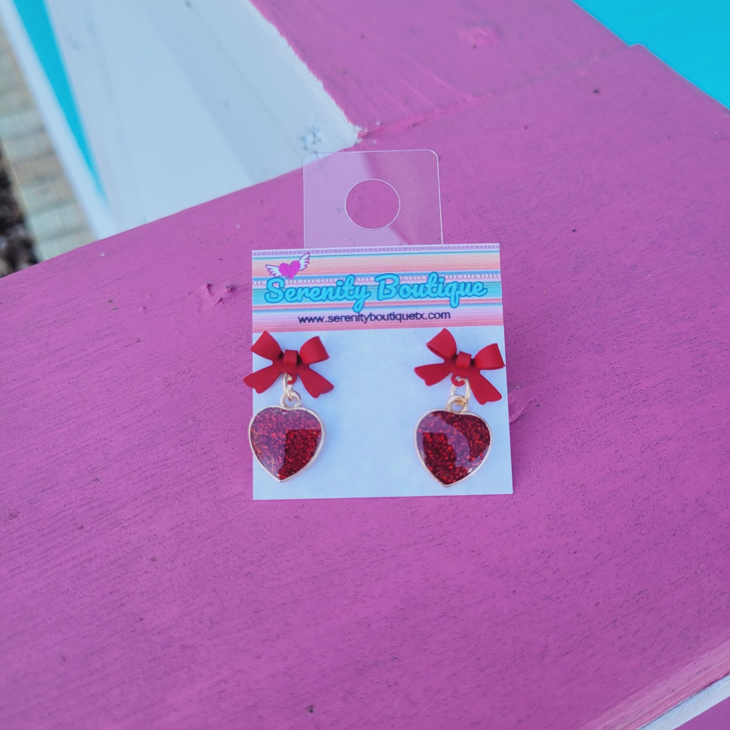 Bow Hearts Earrings