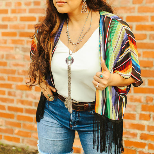 Serape Fringe Kimono