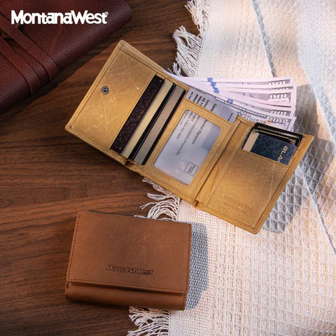 Montana West Genuine Leather Tri-Fold