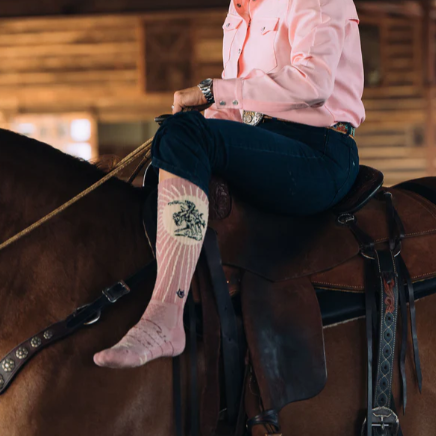 Light Pink & Cream Boot Socks