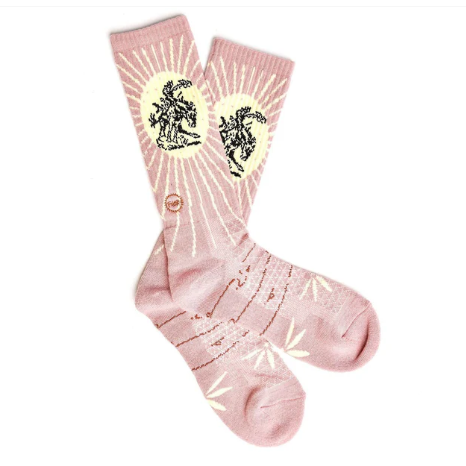 Light Pink & Cream Boot Socks