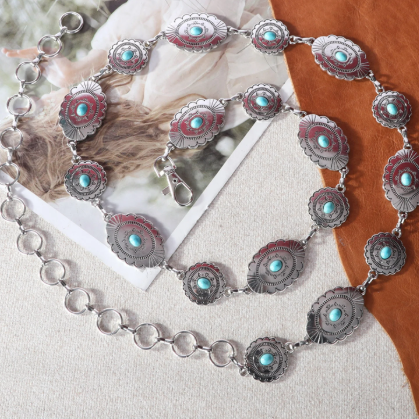 Oval Stone Link Belt