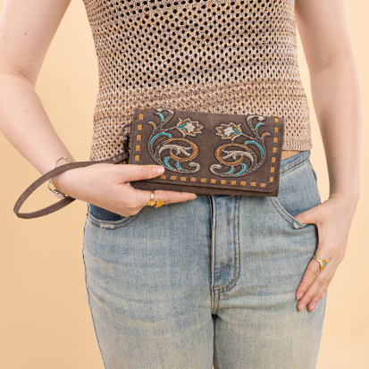 Montana West Embroidery Pocket Book Wallet