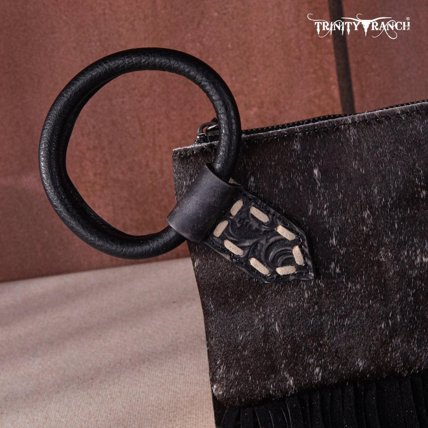 Trinity Ranch Hair on Hide Ring Wristlet