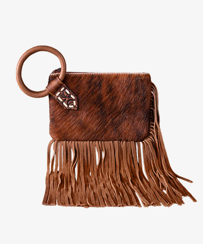 Trinity Ranch Hair on Hide Ring Wristlet