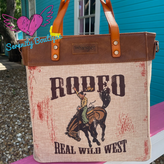 Wangler Rodeo Art Canvas Tote