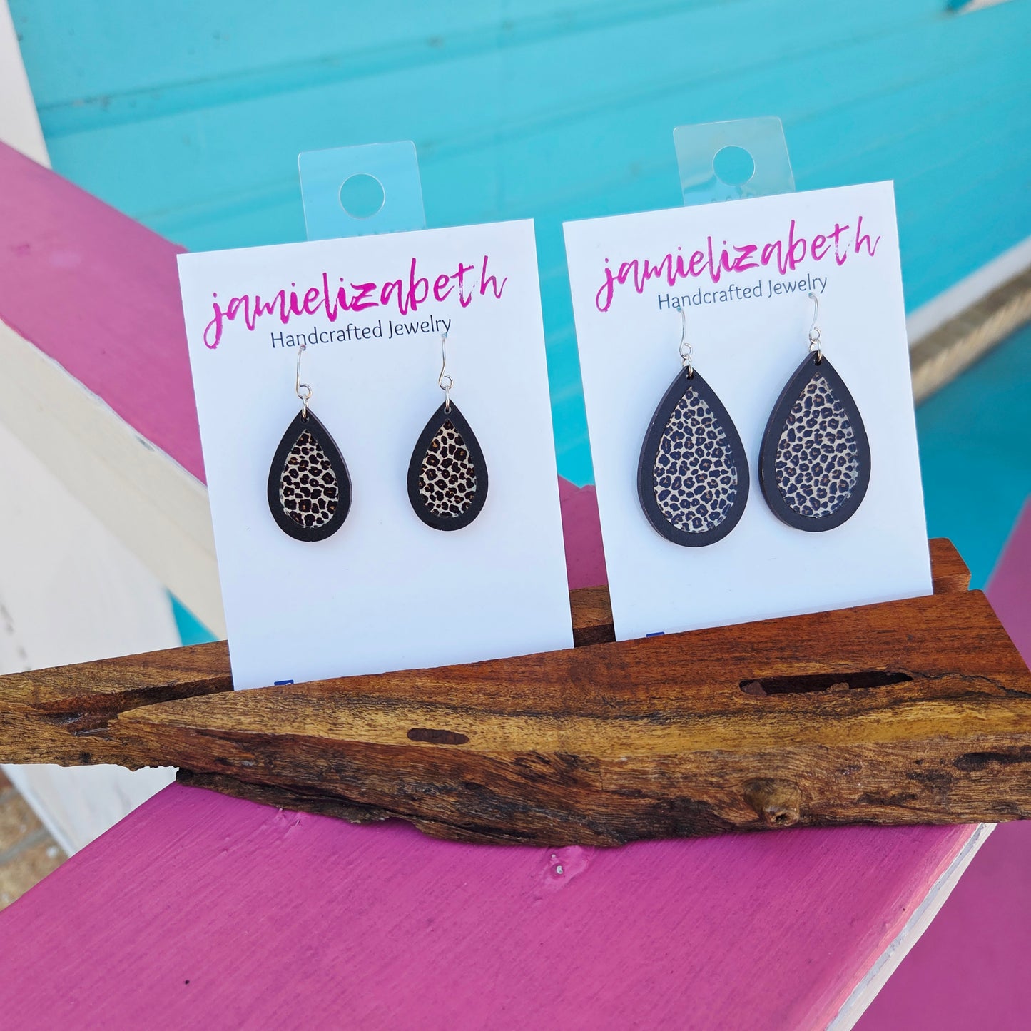Jamielizabeth Black Leopard Earrings