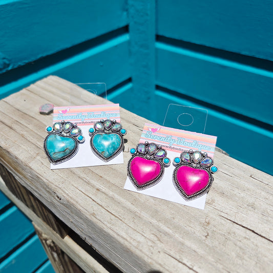 Honky Tonk Heart Stud Earrings