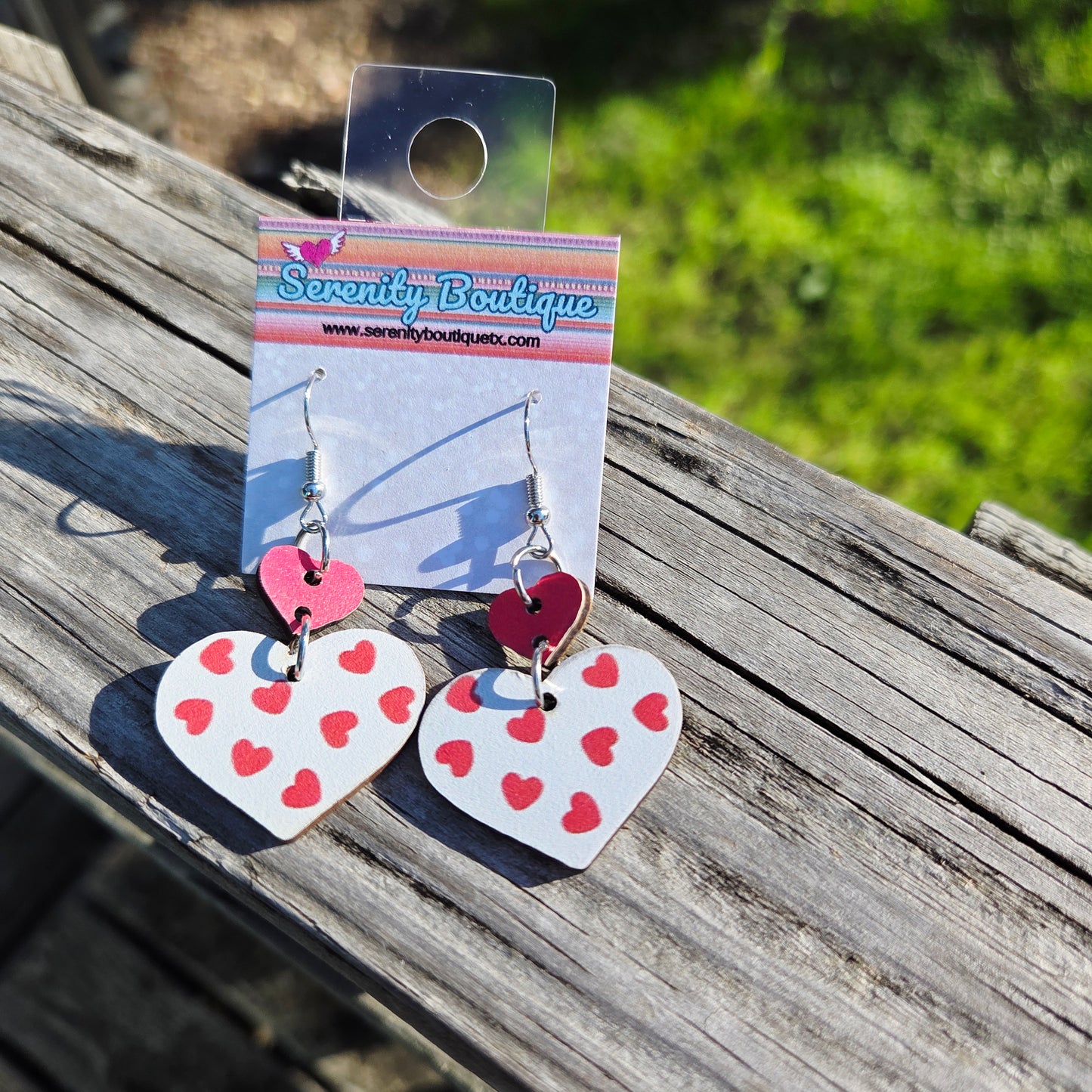 Polka dot hearts earrings